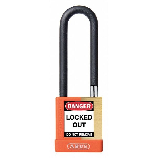 Abus Keyed Padlock, Open, Rectangular Steel Body, Hardened Steel Shackle, 3/4 in W - 20094