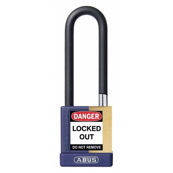 Abus Keyed Padlock, Open, Rectangular Steel Body, Hardened Steel Shackle, 3/4 in W - 20097