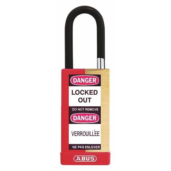 Abus Keyed Padlock, Open, Rectangular Steel Body, Hardened Steel Shackle, 3/4 in W - 20060