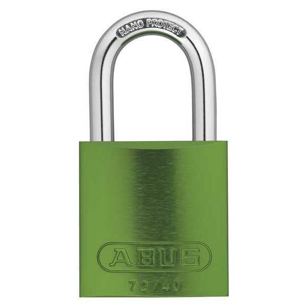 Abus Keyed Padlock, Open, Rectangular Aluminum Body, Hardened Steel Shackle, 3/4 in W, 6 PK - 19321