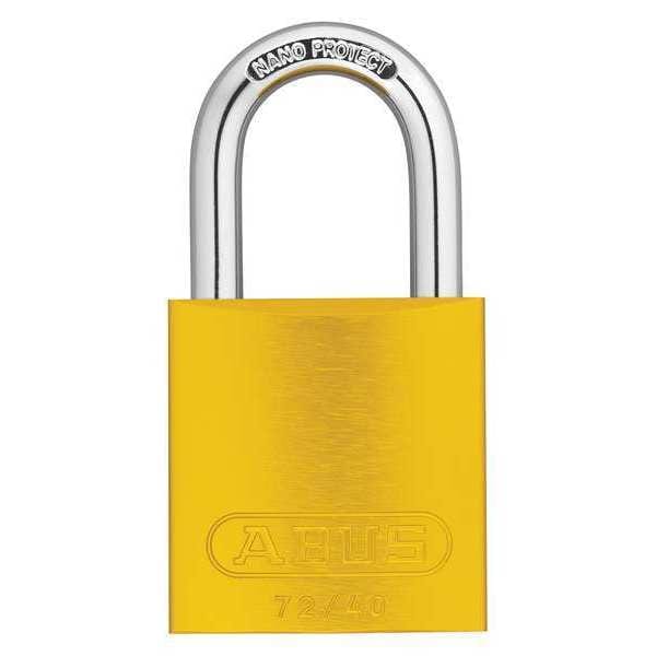 Abus Keyed Padlock, Open, Rectangular Aluminum Body, Hardened Steel Shackle, 3/4 in W, 6 PK - 19322