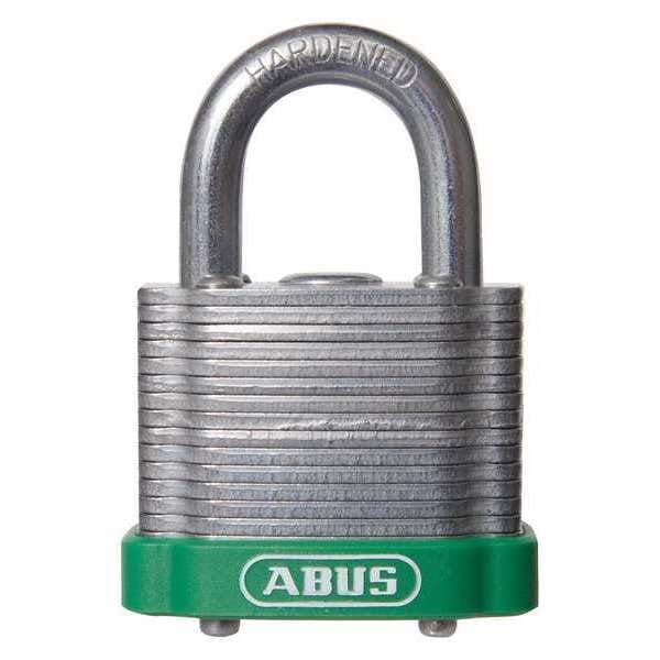 Abus Keyed Padlock, Open, Rectangular Steel Body, Hardened Steel Shackle, 11/16 in W, 6 PK - 19346