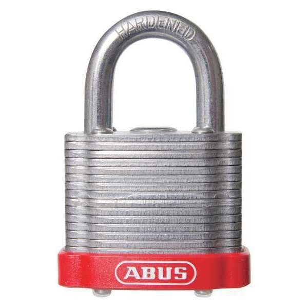 Abus Keyed Padlock, Open, Rectangular Steel Body, Hardened Steel Shackle, 3/4 in W, 6 PK - 19301