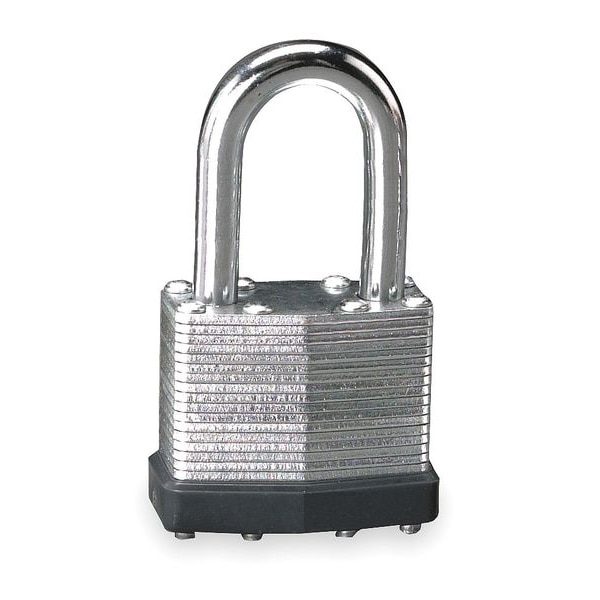 Zoro Select Padlock, Keyed Different, Long Shackle, Rectangular Steel Body, Steel Shackle, 3/4 in W - 1XRV1