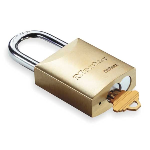 Master Lock Padlock, Keyed Alike, Standard Shackle, Rectangular Brass Body, Boron Shackle, 25/32 in W - 6830KA10G200