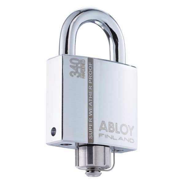 Abloy Padlock, Keyed Different, Standard Shackle, Rectangular Brass Body, Hardened Steel Shackle - PLM340/25B-KD