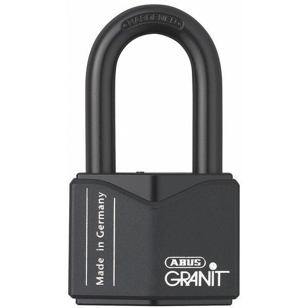 Abus Padlock, Keyed Alike, Long Shackle, Square Hardened Steel Body, Hardened Steel Shackle, 1 1/8 in W - 37HB/55 KA