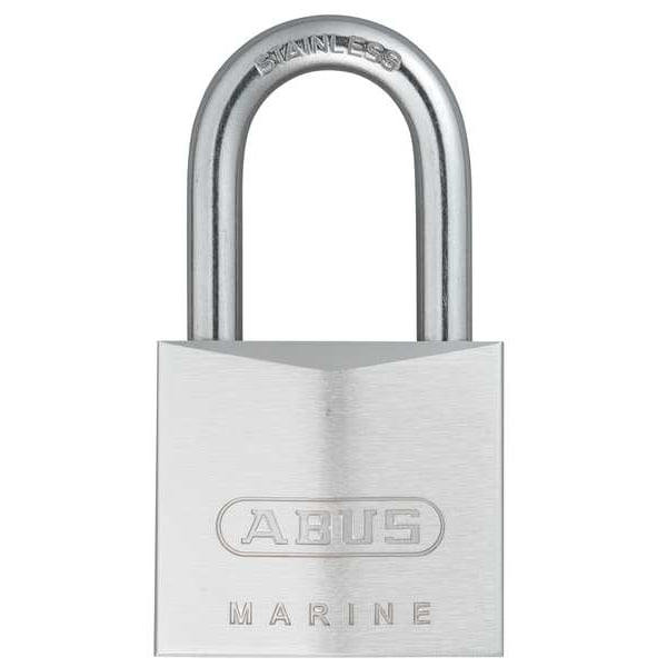 Abus Padlock, Keyed Different, Long Shackle, Rectangular Brass Body, Stainless Steel Shackle, 27/32 in W - 75IBHB/40 KD