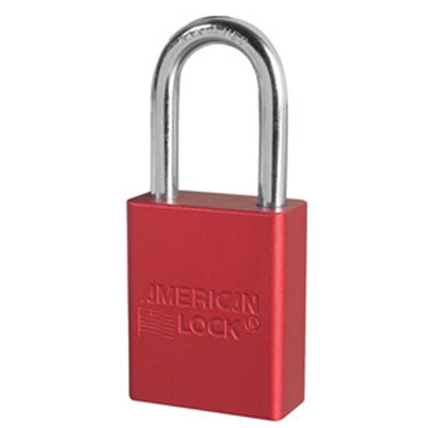 American Lock Keyed Alike Safety Padlock with 1.5 in. Shackle, Red , 6PK - 045-A1106KARED-09226