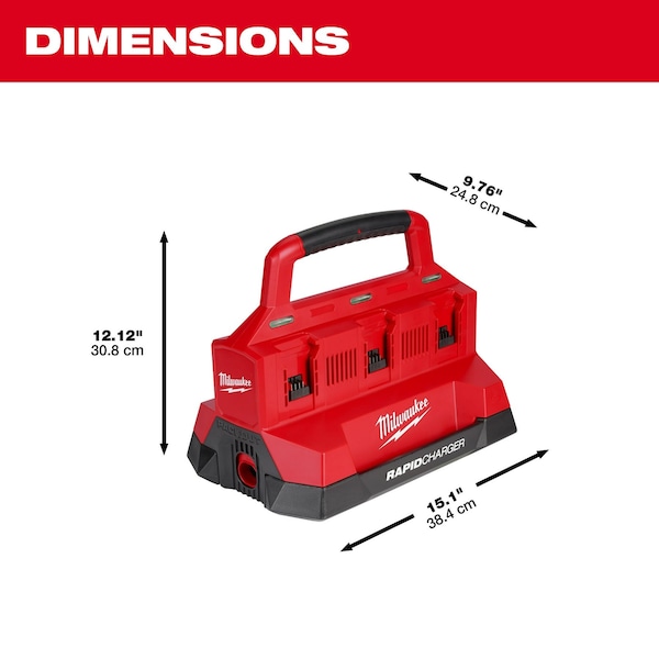 Milwaukee Tool M18 PACKOUT Six Bay Rapid Battery Charger - 48-59-1809