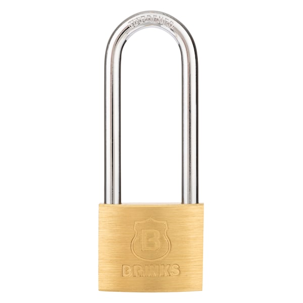 Brinks Keyed Alike Padlock, Brass, 40mm, High Security, Long SHKL 4 PK - 171-42401