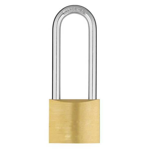 Zoro Select Padlock, Keyed Alike, Long Shackle, Rectangular Brass Body, Hardened Steel Shackle, 15/16 in W - 48JR12
