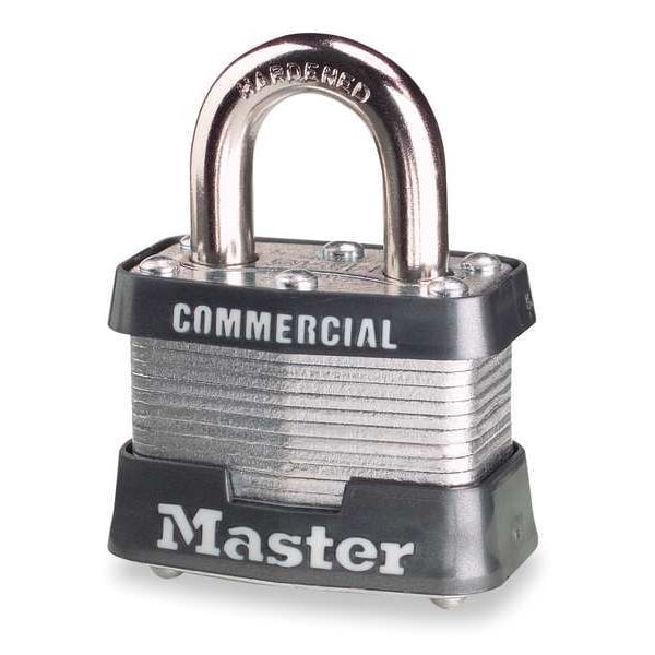 Master Lock Padlock, Keyed Alike, Standard Shackle, Rectangular Steel Body, Steel Shackle, 5/8 in W - 3KA-3213