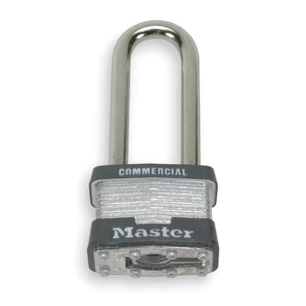 Master Lock Padlock, Keyed Alike, Long Shackle, Rectangular Steel Body, Steel Shackle, 3/4 in W - 21KALJ
