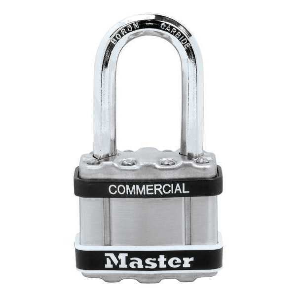 Master Lock Padlock, Keyed Alike, Long Shackle, Square Stainless Steel Body, Boron Shackle, 13/16 in W - M1KALFSTS