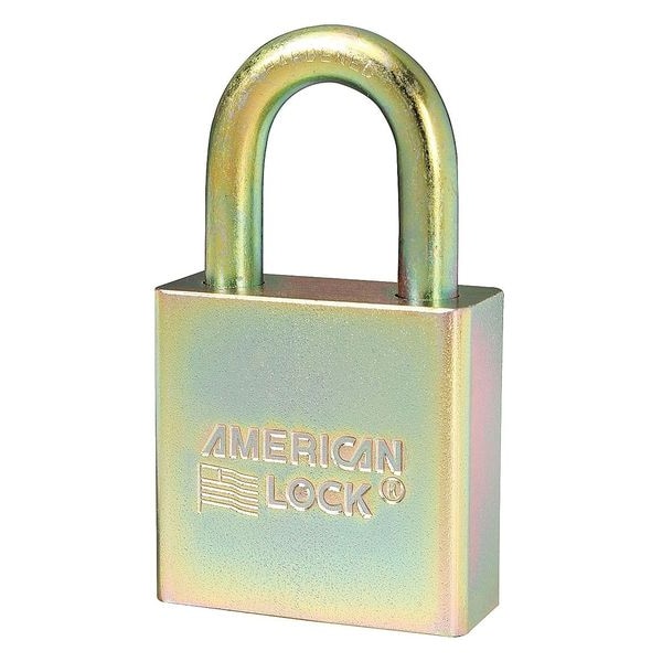 American Lock Padlocks, Keyed Alike, Standard Shackle, Rectangular Steel Body, Boron Shackle, 3/4 in W, 10 PK - A5200GLNKAS10