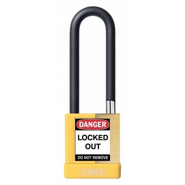 Abus Keyed Padlock, Open, Rectangular Steel Body, Hardened Steel Shackle, 3/4 in W - 20087