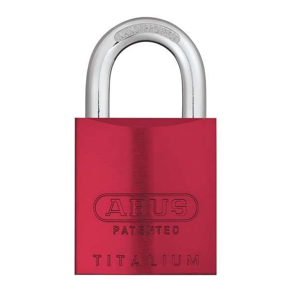 Abus Padlock, Keyed Different, Standard Shackle, Rectangular Aluminum Body, Steel Shackle, 1 in W - 83AL/45 (200) KD RED