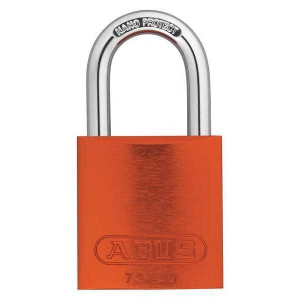 Abus Keyed Padlock, Open, Rectangular Aluminum Body, Hardened Steel Shackle, 3/4 in W, 6 PK - 19317