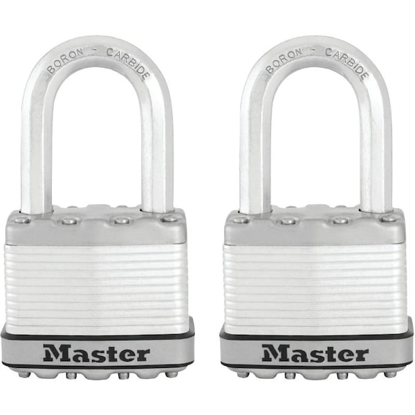 Master Lock Magnum Series Padlock, Keyed Alike Key, 3/8 in Dia Shackle, 1-1/2 in H Shackle, Boron Carbide Shackle - M5XTLF