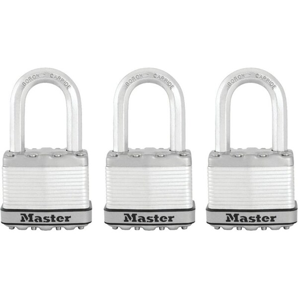 Master Lock Magnum Series Padlock, Keyed Alike Key, 38 in Dia Shackle, 112 in H Shackle, Zinc, 2 in W Body - M5XTRILF