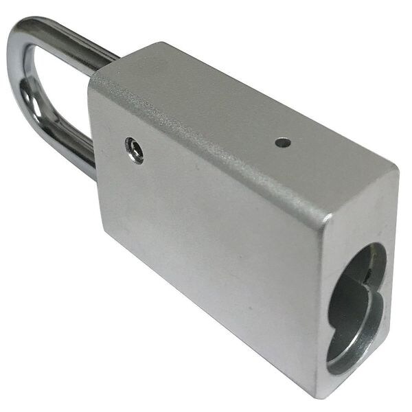 Delta Lock Padlock, Keyed Alike, Long Shackle, Rectangular Aluminum Body, Steel Shackle, 11/16 in W - G PI1500250ALXX2 SILVER