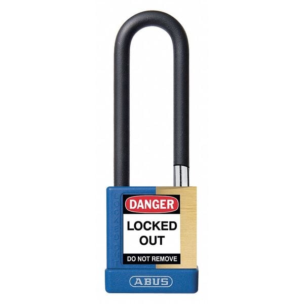Abus Keyed Padlock, Open, Rectangular Steel Body, Hardened Steel Shackle, 3/4 in W - 20098