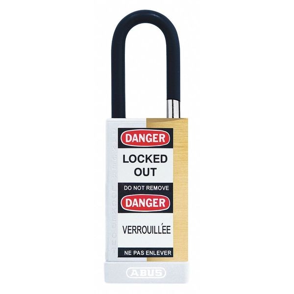 Abus Keyed Padlock, Open, Rectangular Steel Body, Hardened Steel Shackle, 3/4 in W - 20063