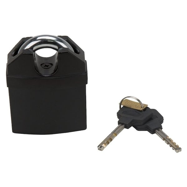 Prosource High Security Padlock, Shrouded Shackle, 1/2 in Dia Shackle, 1-1/2 in H Shackle, Steel Shackle, Black - HD-PX065