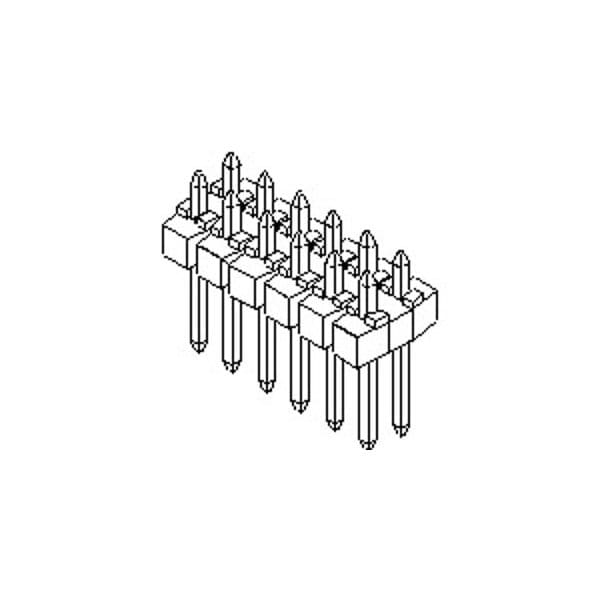 Conector de placa Molex, 26 contactos, 2 hileras, macho, recto, paso de 0.1 pulgadas, terminal de soldadura, negro - 901310133.