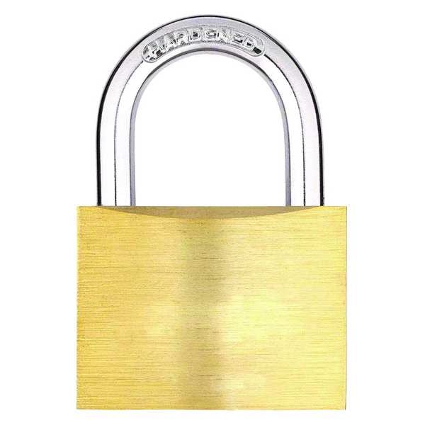 Zoro Select Padlock, Keyed Alike, Standard Shackle, Rectangular Brass Body, Hardened Steel Shackle, 15/16 in W - 48JR10