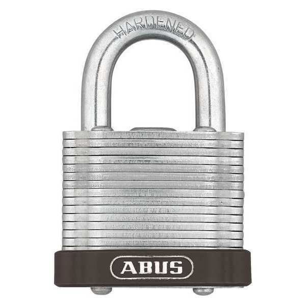 Abus Keyed Padlock, Open, Rectangular Steel Body, Hardened Steel Shackle, 3/4 in W - 19327