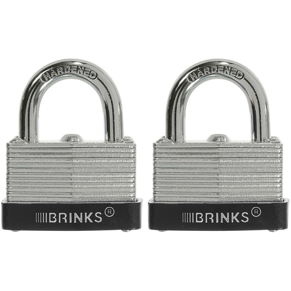 Brinks Keyed Alike Padlock, Laminated Steel, 40mm, High Security 2 Pk - 172-40201