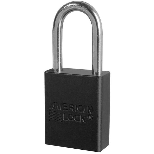 American Lock Keyed Aluminum Safety Padlock with 1.5 in. Shackle, Black - 045-S1106BLK