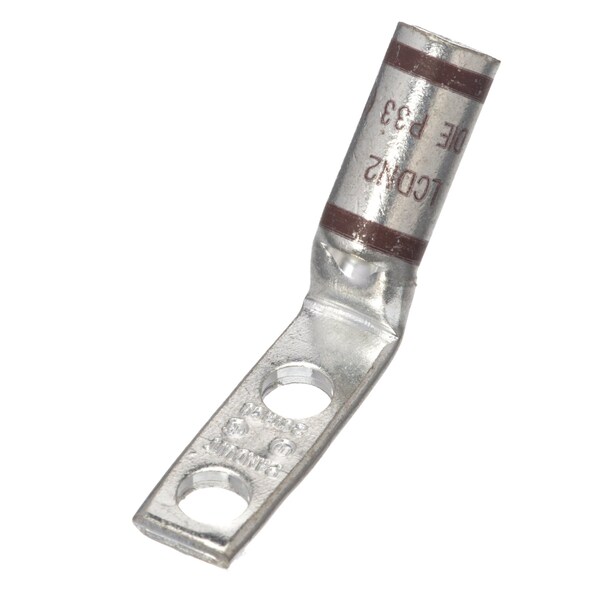 Terminal de compresión de cobre Panduit, 2 hoyos, #2 AWG, lengüeta estrecha, LCDN2-14AH-Q - LCDN2-14AH-Q.