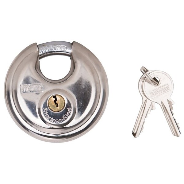 Prosource Security Lock, 1/2 in Dia Shackle, 1 in H Shackle, Stainless Steel Shackle, Steel Body - YB0070