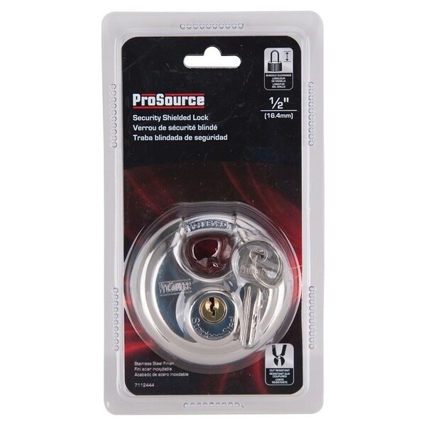 Prosource Security Lock, 1/2 in Dia Shackle, 1 in H Shackle, Stainless Steel Shackle, Steel Body - YB0070