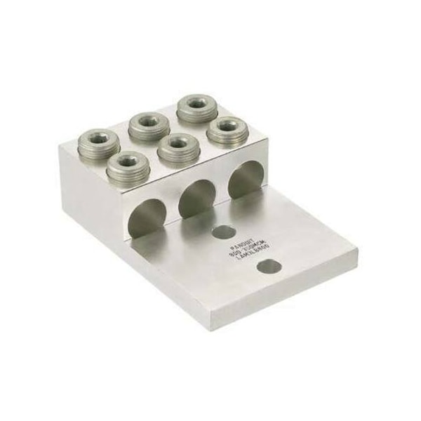 Panduit Lug Mecánico de Aluminio, 2 Orificios, 3 Barras - LAM3LB600-12-1