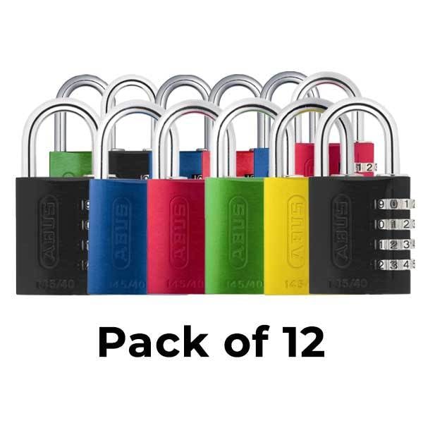 Abus Abus: 145/40 C Aluminum Multi-Pack 4 Dial Resettable (3-Black, 3-Blue, 3-Red, 2-Green, 1-Yellow) - ABS-97115