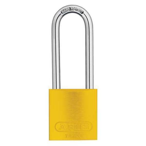 Abus Keyed Padlock, Open, Rectangular Aluminum Body, Hardened Steel Shackle, 13/16 in W, 6 PK - 19371