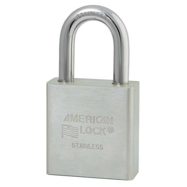 American Lock Padlock, Keyed Alike, Standard Shackle, Rectangular Stainless Steel Body, Stainless Steel Shackle - A5400KA