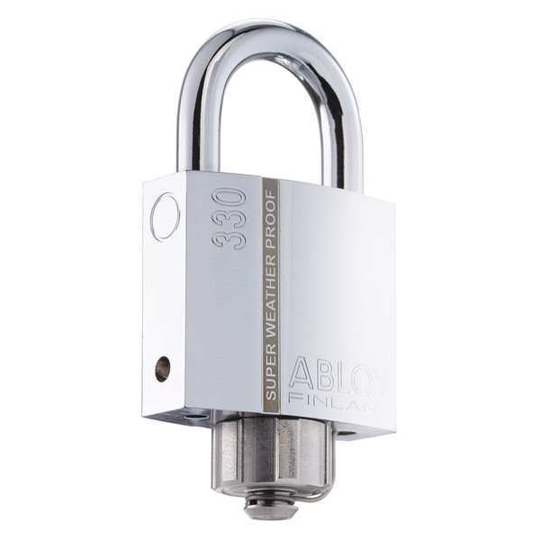 Abloy Padlock, Keyed Different, Standard Shackle, Rectangular Brass Body, Hardened Steel Shackle, 1 in W - PLM330/25B-KD