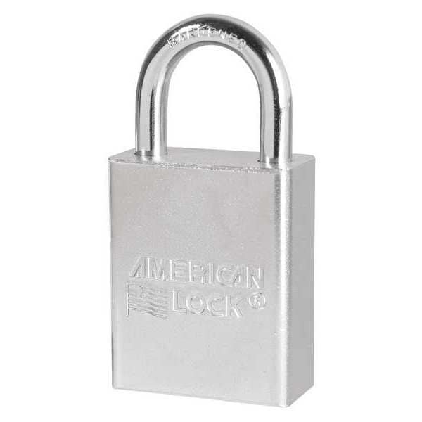 American Lock Padlock, Keyed Different, Standard Shackle, Rectangular Steel Body, Boron Shackle, 3/4 in W - A5100
