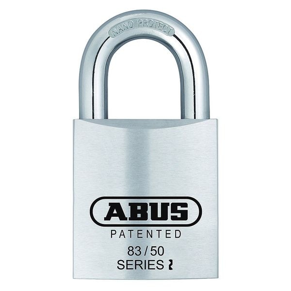 Abus Padlock, Keyed Alike, Standard Shackle, Square Brass Body, Steel Shackle, 7/8 in W - 83/50 RK KA-300