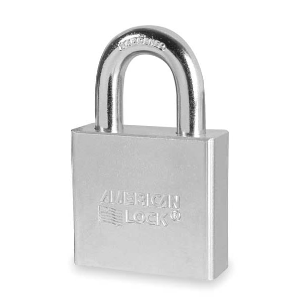 American Lock Padlock, Keyed Alike, Standard Shackle, Round Steel Body, Boron Shackle, 3/4 in W - A5260KA