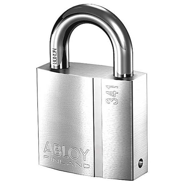 Abloy Padlock, Keyed Different, Standard Shackle, Rectangular Brass Body, Hardened Steel Shackle - PL341/25B-KD