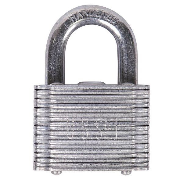 Abus Padlock, Keyed Different, Standard Shackle, Square Steel Body, Steel Shackle, 13/16 in W - 41USG/45 KD