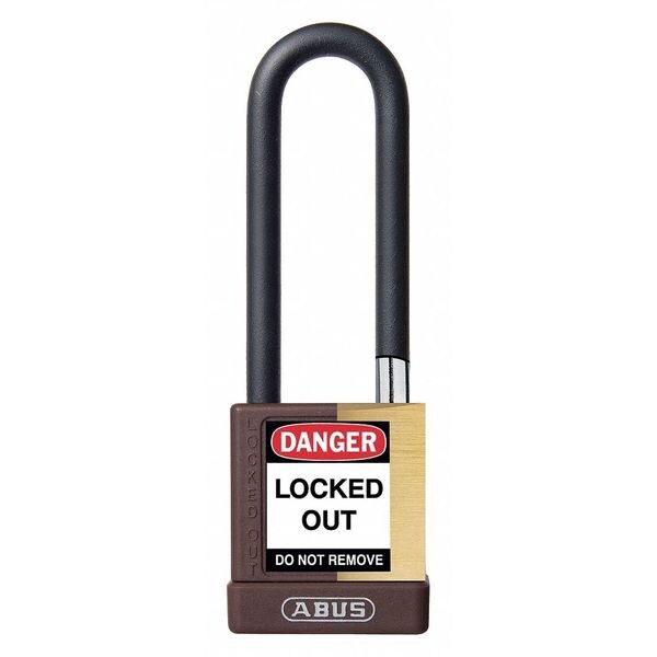 Abus Keyed Padlock, Open, Rectangular Steel Body, Hardened Steel Shackle, 3/4 in W - 20090