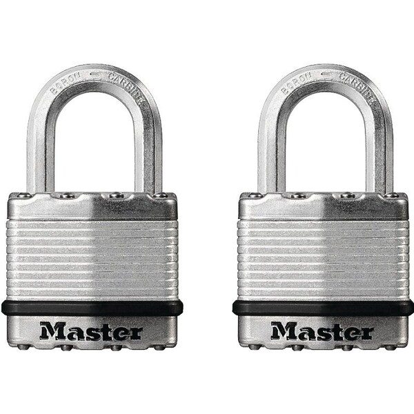 Master Lock Magnum Series Padlock, Keyed Alike Key, 5/16 in Dia Shackle, 1 in H Shackle, Boron Carbide Shackle - M1XT