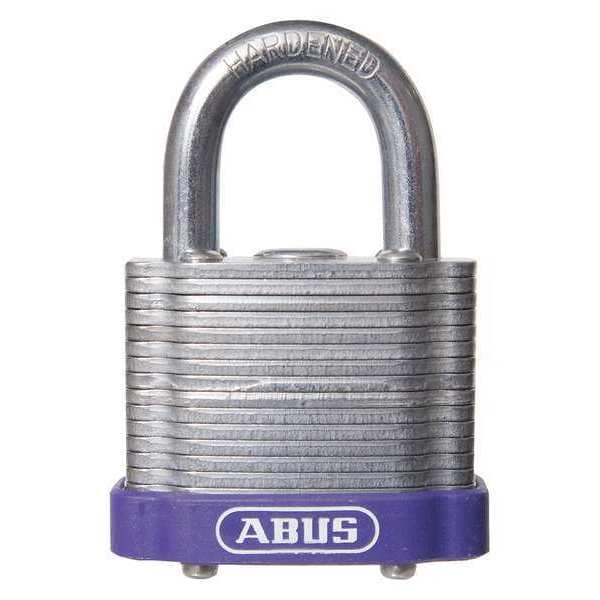 Abus Keyed Padlock, Open, Rectangular Steel Body, Hardened Steel Shackle, 11/16 in W - 19337